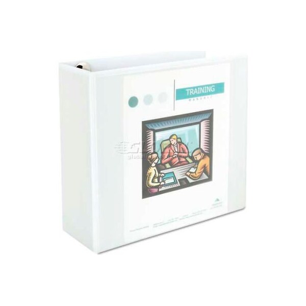 Universal Universal One Comfort Grip Deluxe Plus D-Ring View Binder, 4" Capacity, 8-1/2 x 11, White UNV30754*** - main